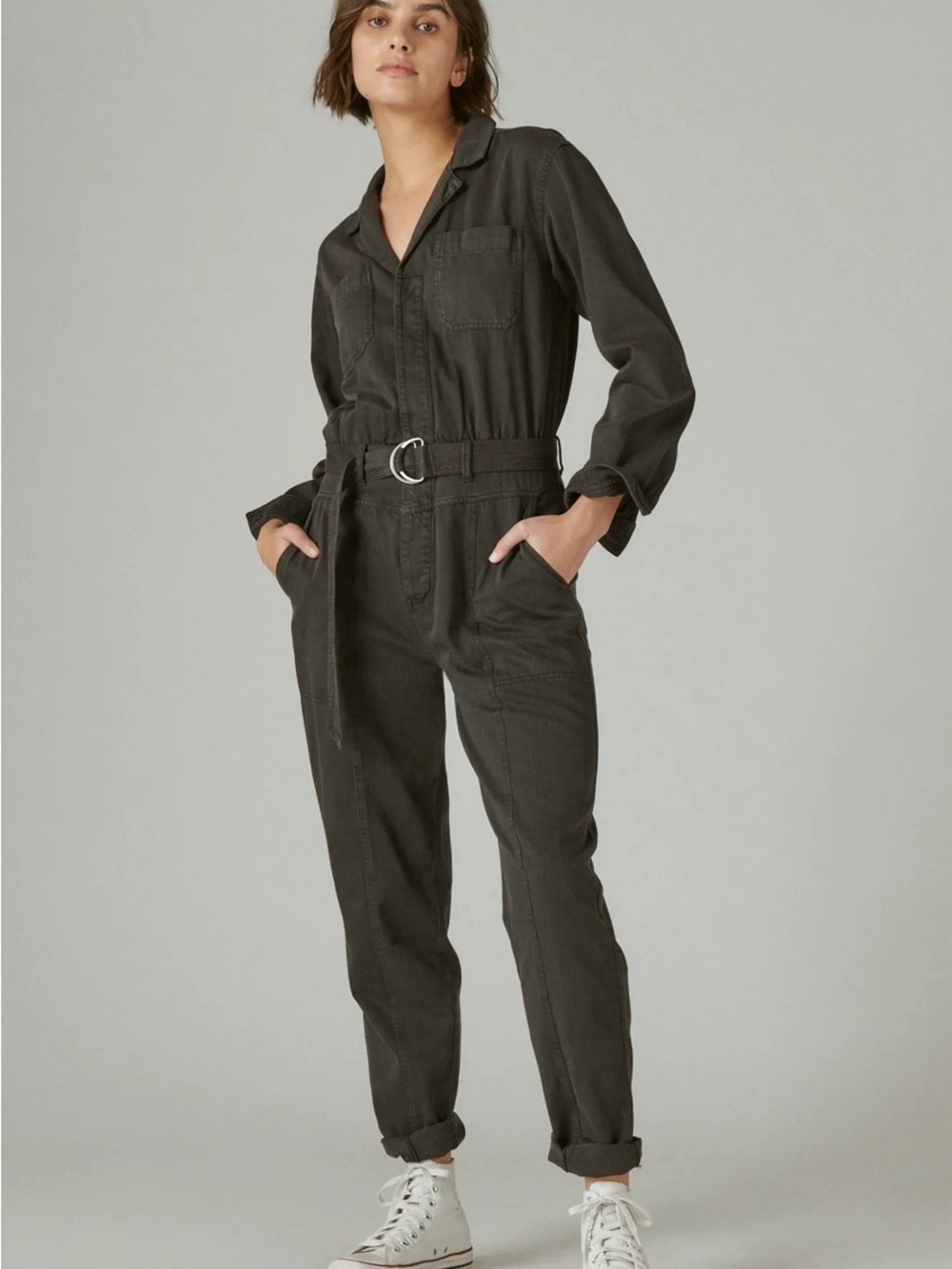 Lucky Brand Surplus Utility Jumpsuit in Black - Size XXL